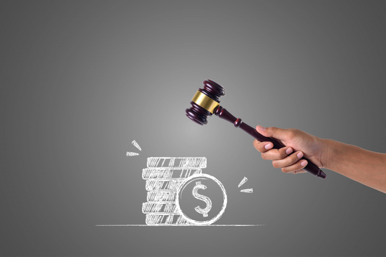 hand-that-holds-hammer-piles-money-written-with-white-chalk-draw-concept